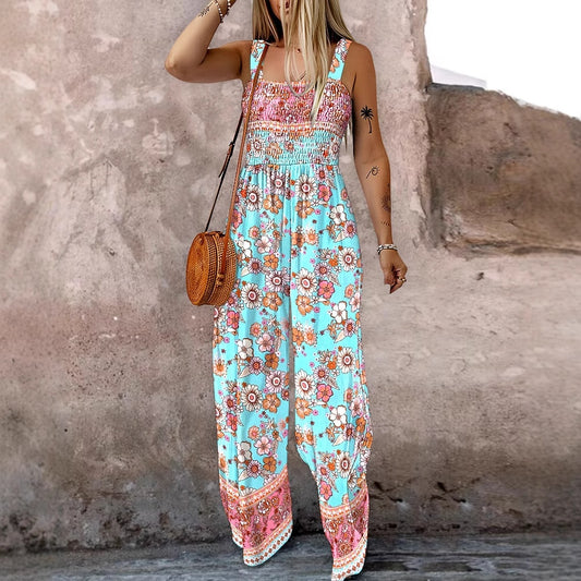 New Arrival Strap Shirred Waist Pocket Jumpsuit