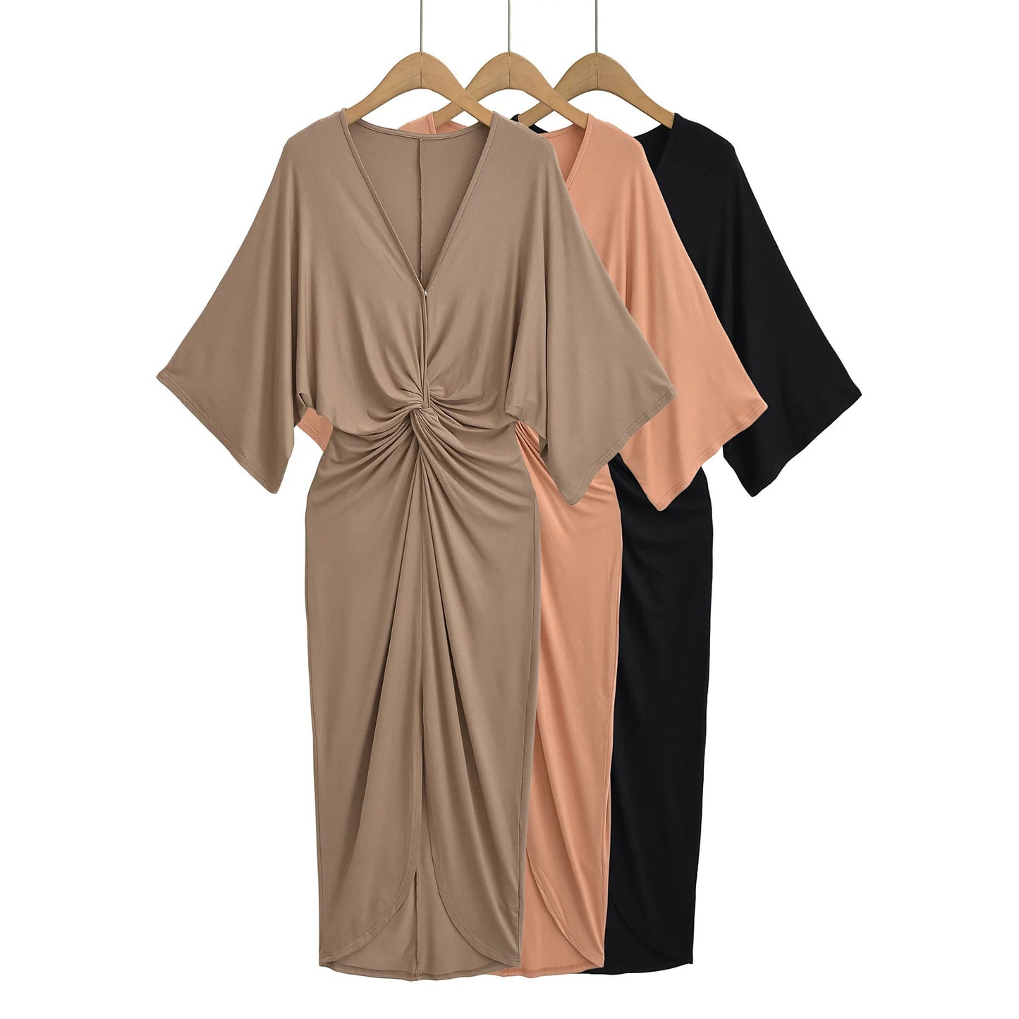 Bat sleeve dress