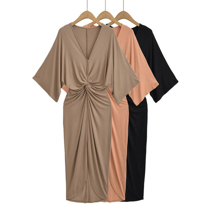 Bat sleeve dress
