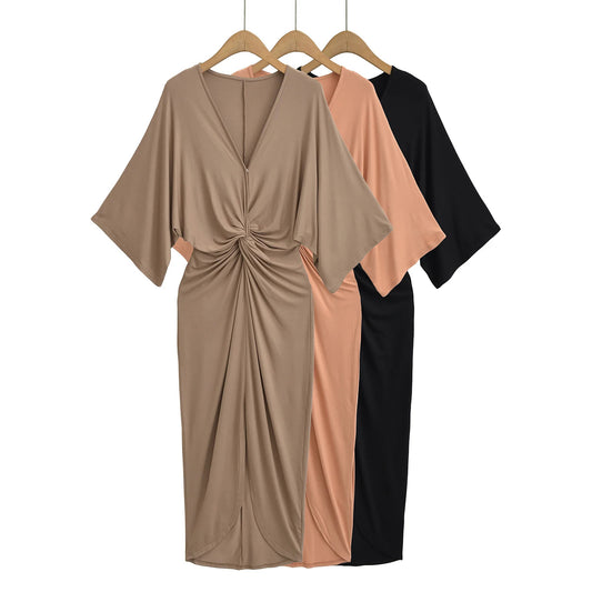 Bat sleeve dress
