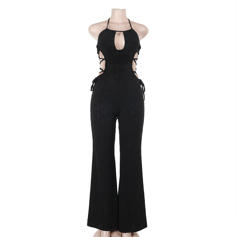 Hot girl slim fit sexy waist hollow jumpsuit