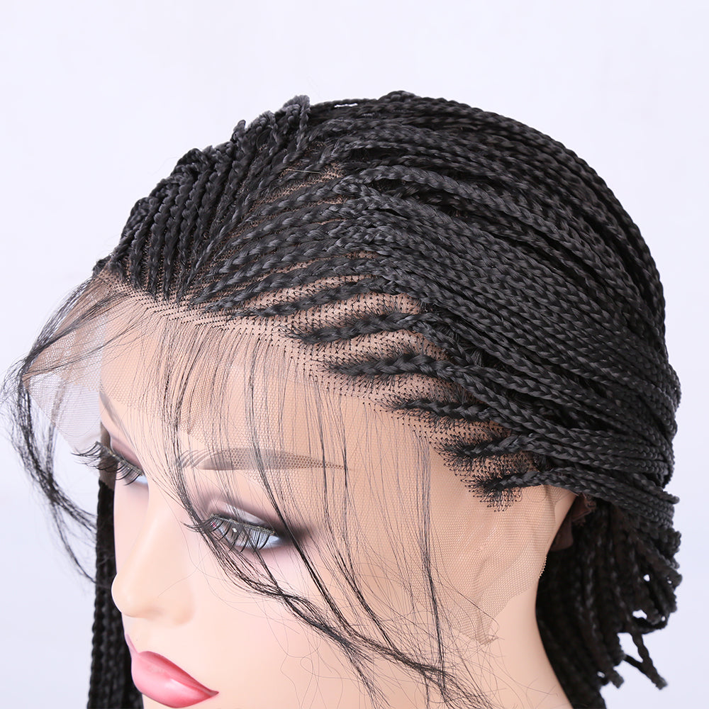 Lange synthetische pruik met gevlochten box braids