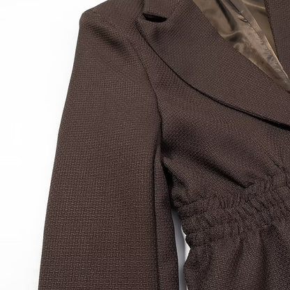 Blazer met lange mouwen geplooide en getailleerde taille