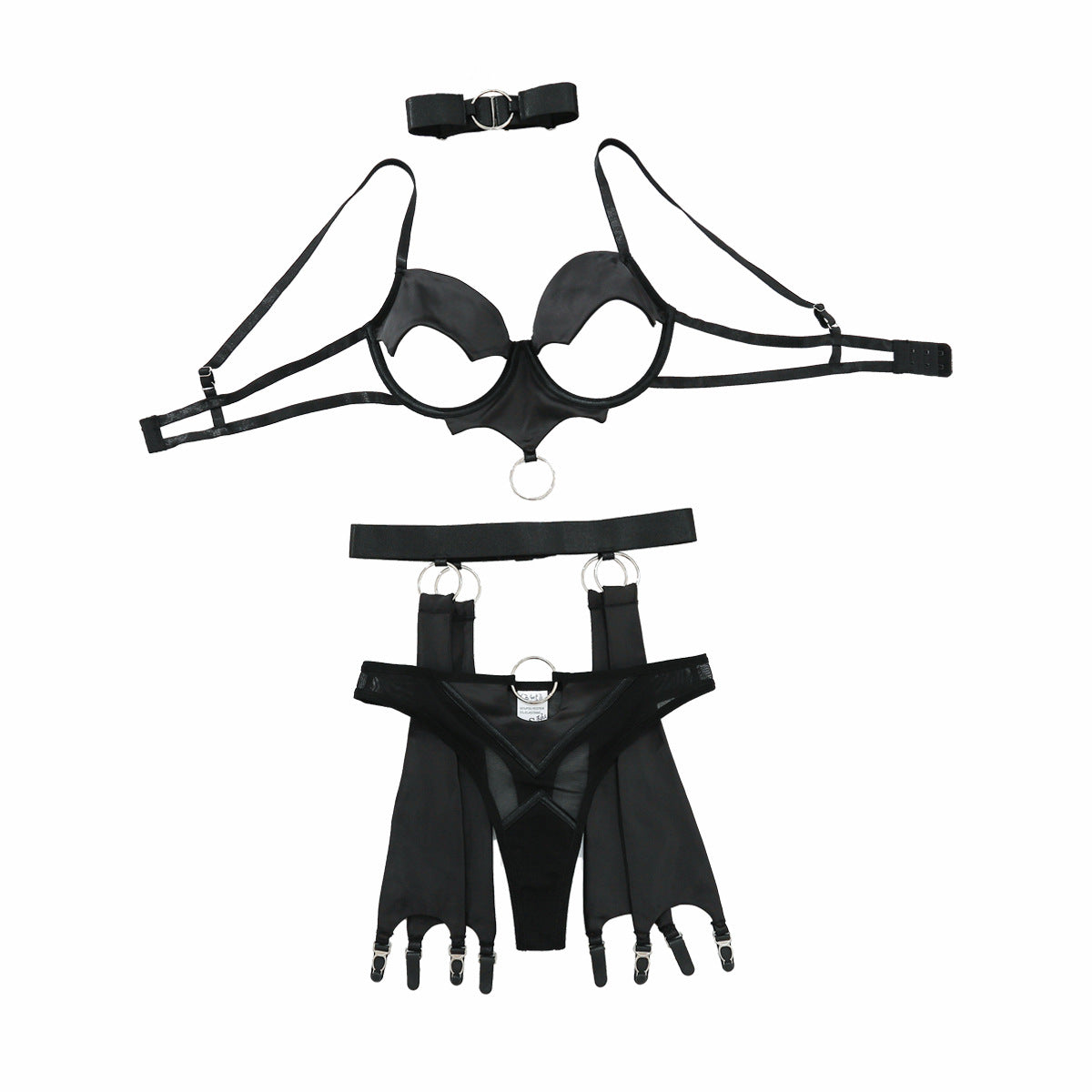 Three point bra set erotic lingerie underwear four piece set