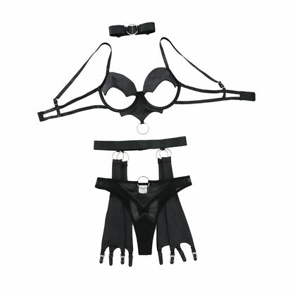 Three point bra set erotic lingerie underwear four piece set