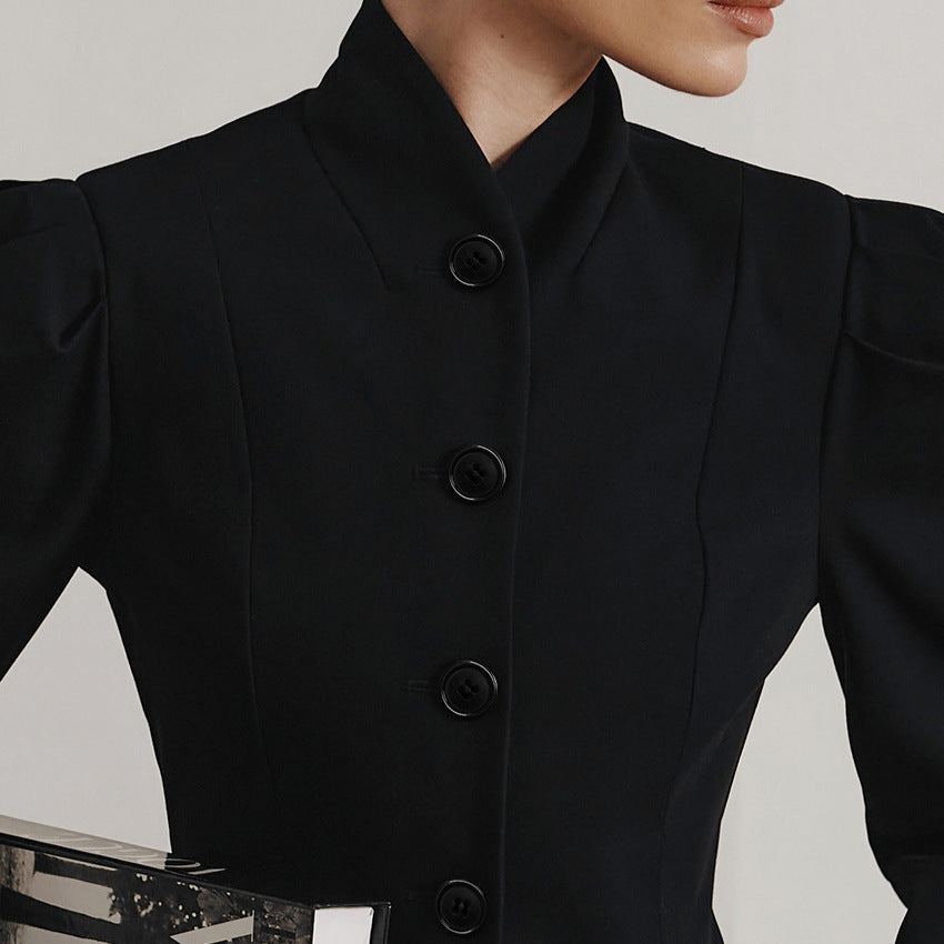 Autumn and Winter Elegant Commuting Bubble Sleeves Small Fragrant Coat for Women