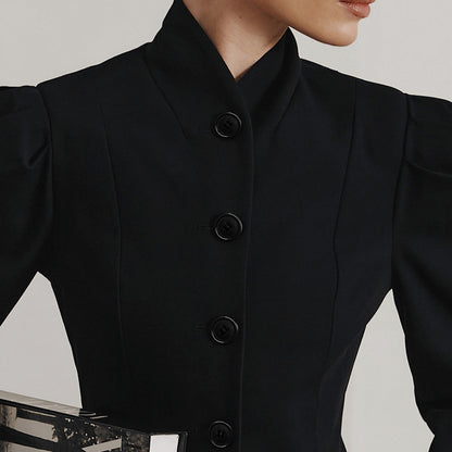 Autumn and Winter Elegant Commuting Bubble Sleeves Small Fragrant Coat for Women