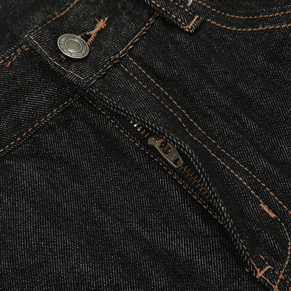 Loose wide leg denim pants with bright stitching