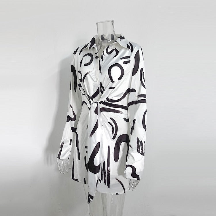 European and American women's clothing spring and summer new style shirt women's design sense niche long sleeved comfortable