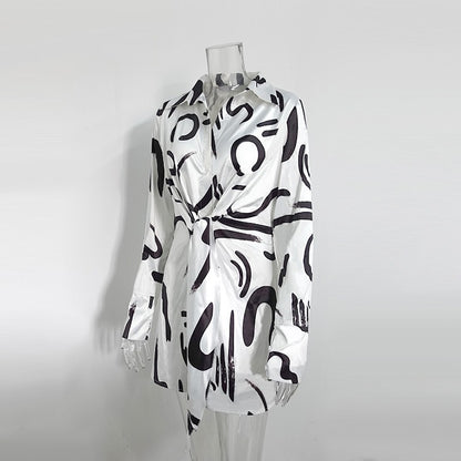 European and American women's clothing spring and summer new style shirt women's design sense niche long sleeved comfortable