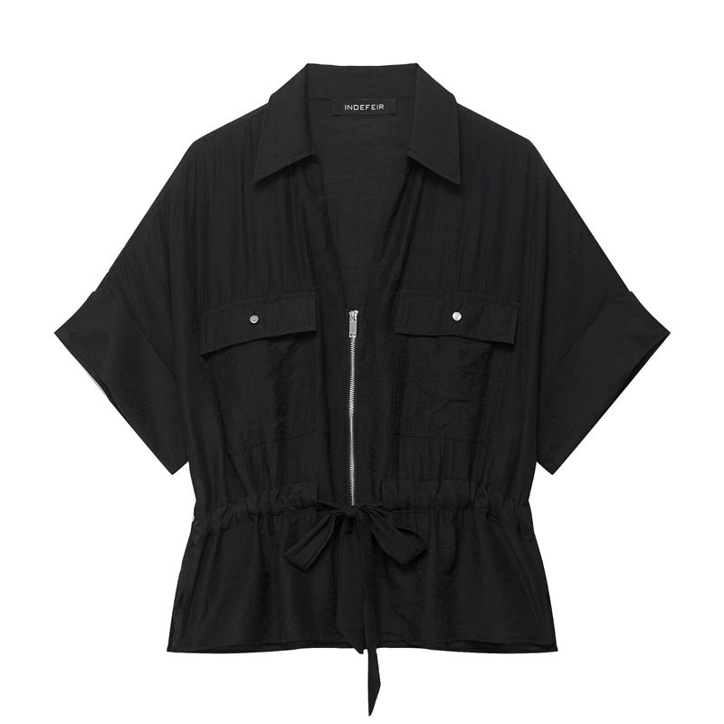 Elegant Style Design Shirt Top and Wide-Leg Pants Set