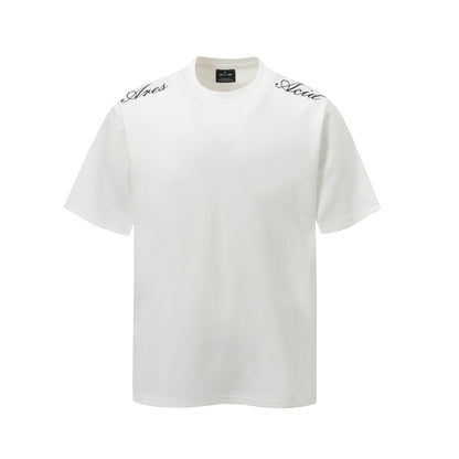 T-shirt met korte mouwen en schouderborduurwerk