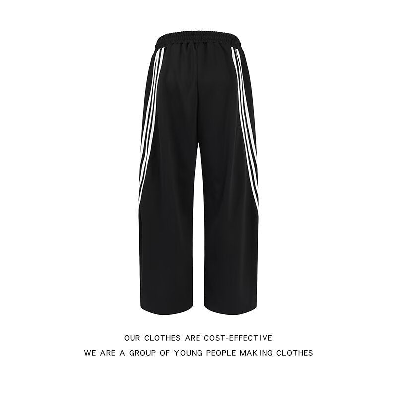 Spring and summer design sense loose wide leg curved knife pants