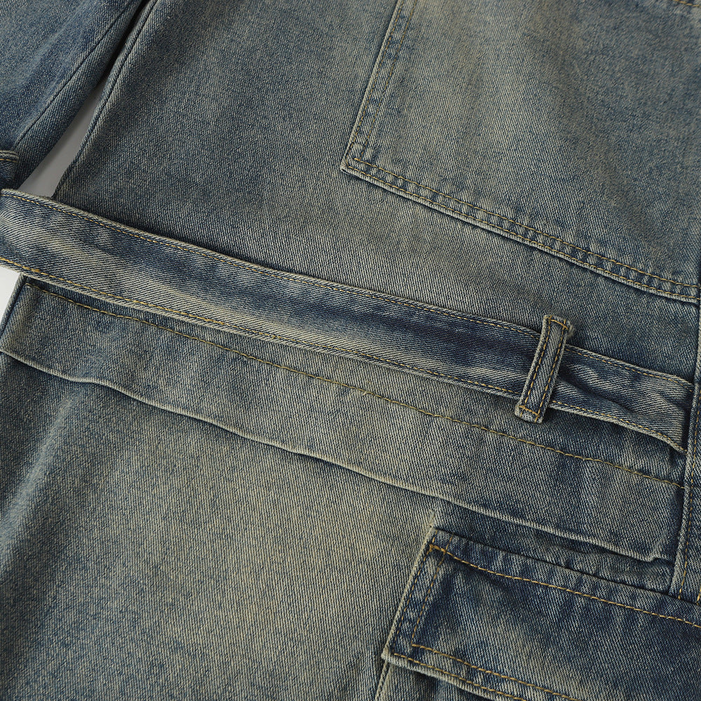 Jeans met meerdere zakken en bandjes voor heren
