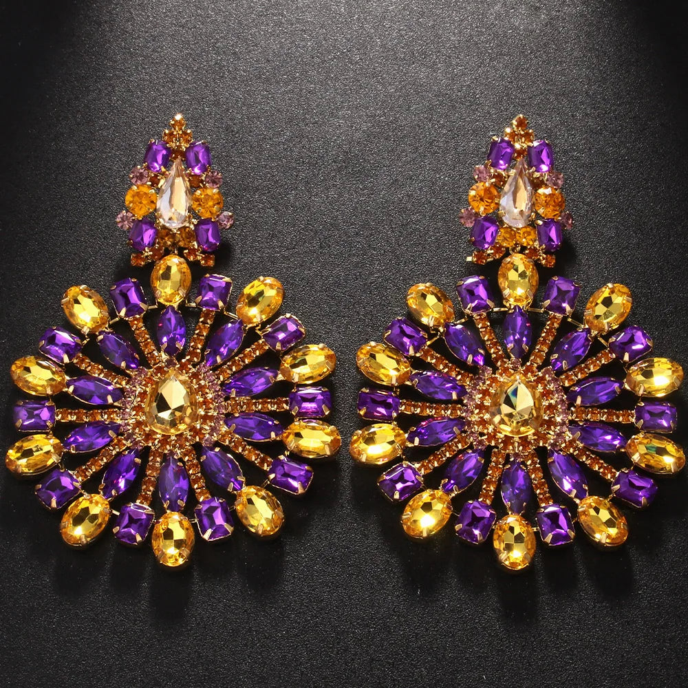 Holle kristallen oorbellen met opvallende hangers