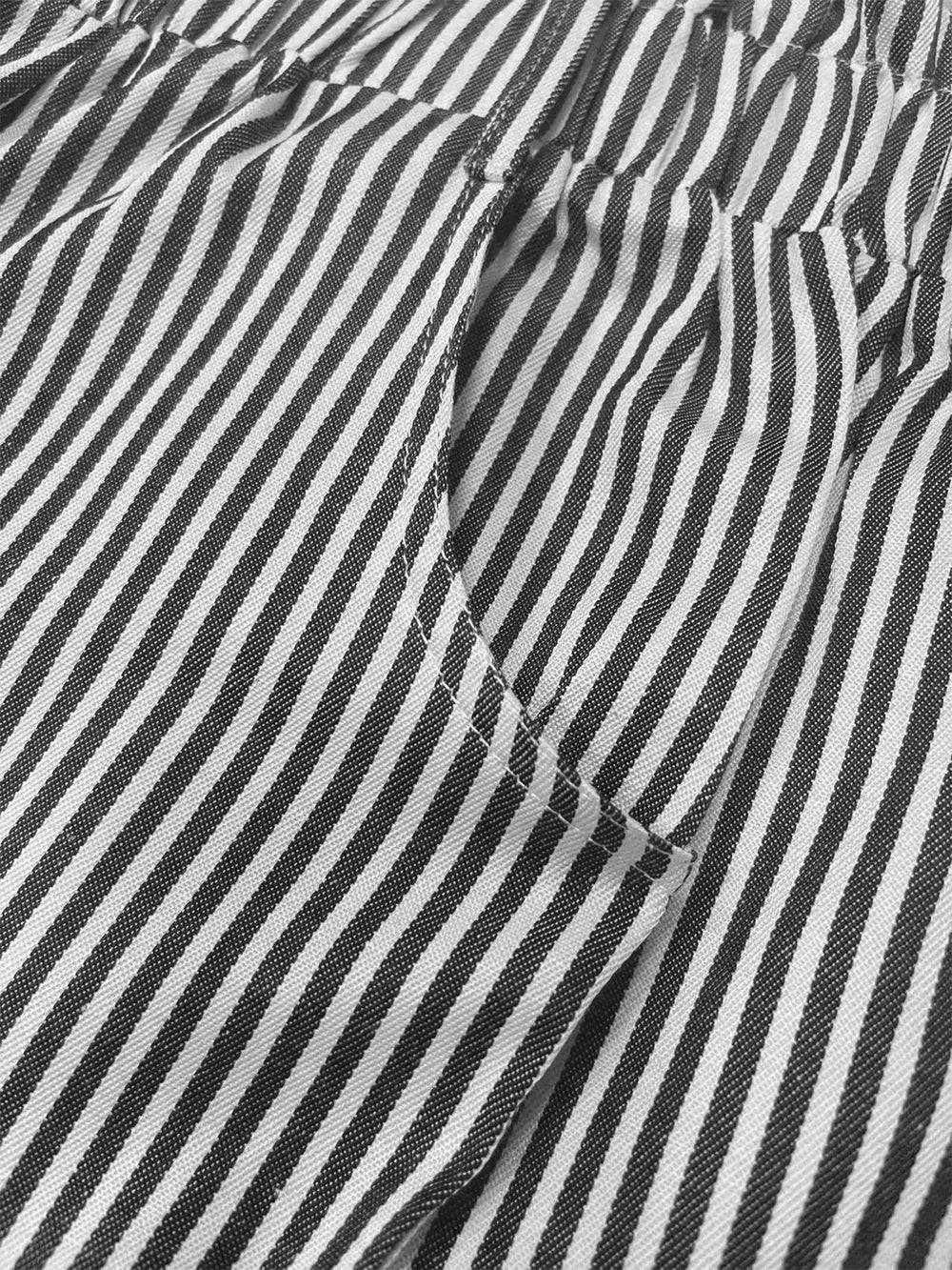 Shorts met hoge taille zakken en strepen