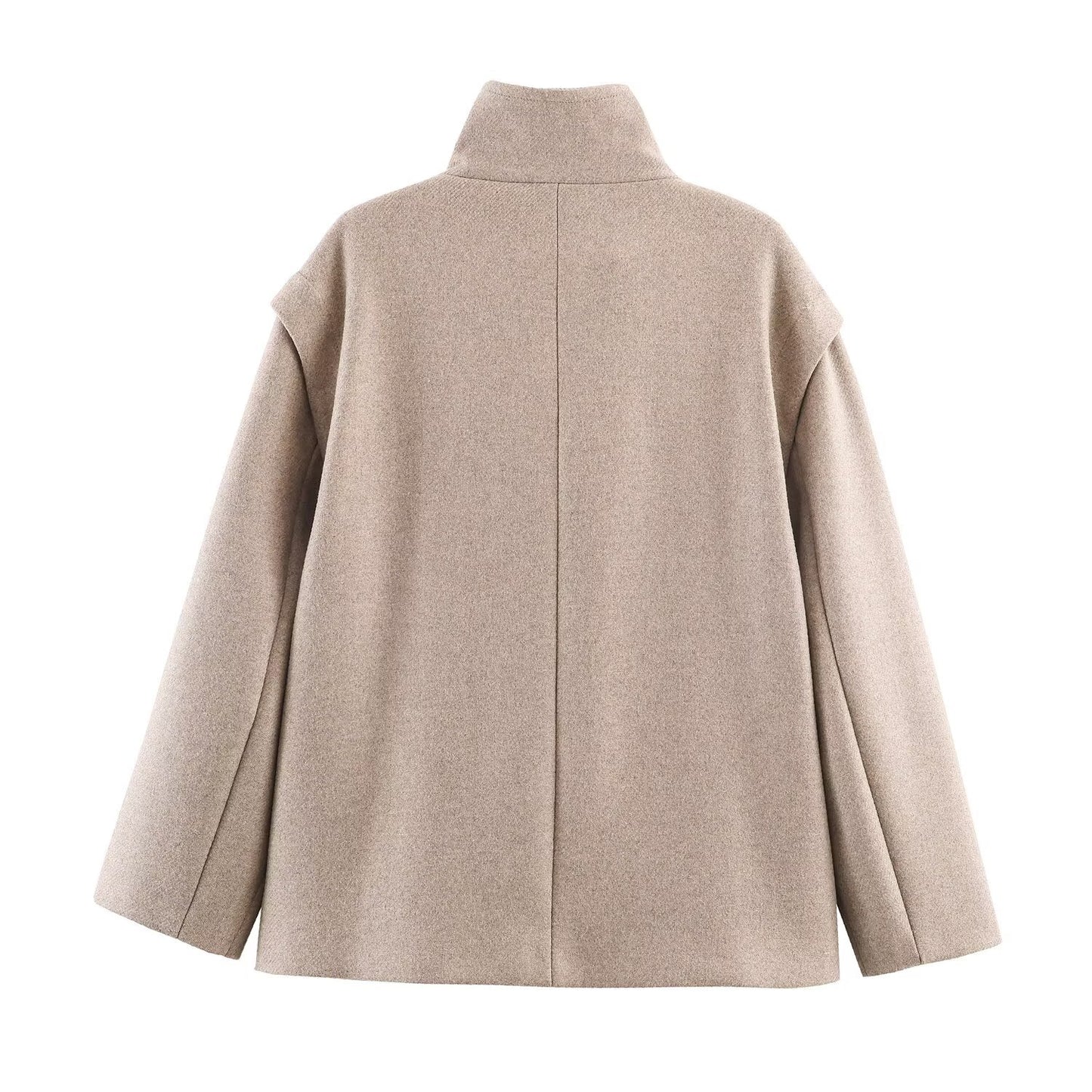 Gecombineerd jas met hoge kraag minimalistische stijl