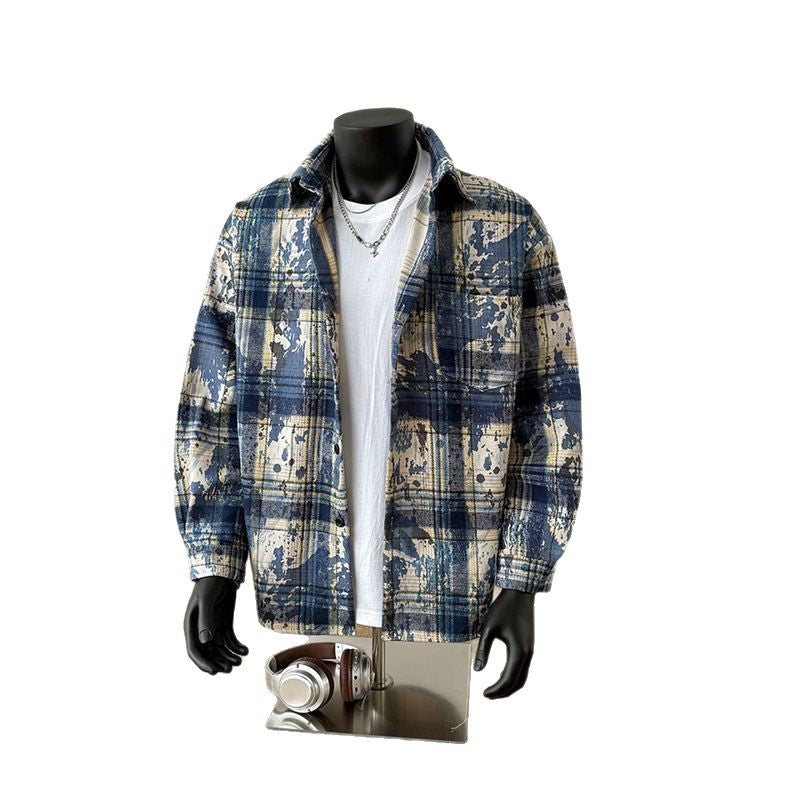 Loose long sleeved versatile tie dye men's long sleeved jacket