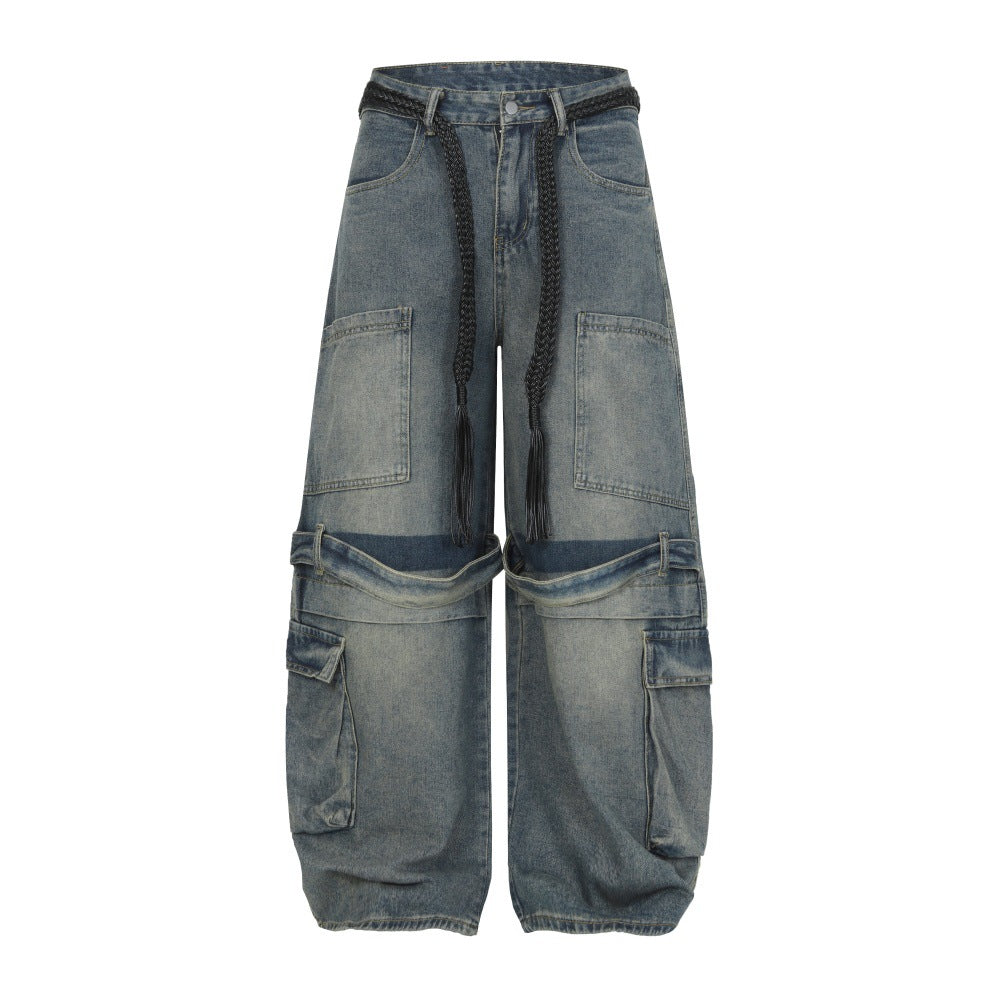 Jeans met meerdere zakken en bandjes voor heren