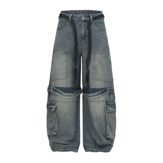 Jeans met meerdere zakken en bandjes voor heren