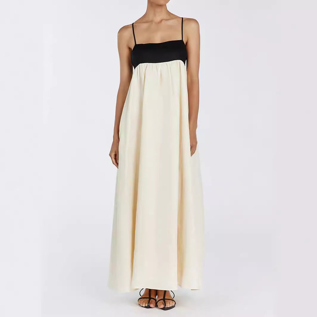 Zomerse casual tube top jurk met contrasterende kleuren