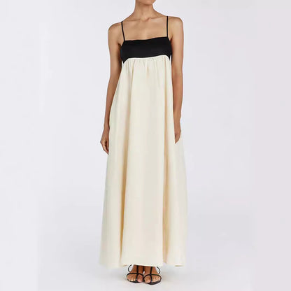 Zomerse casual tube top jurk met contrasterende kleuren