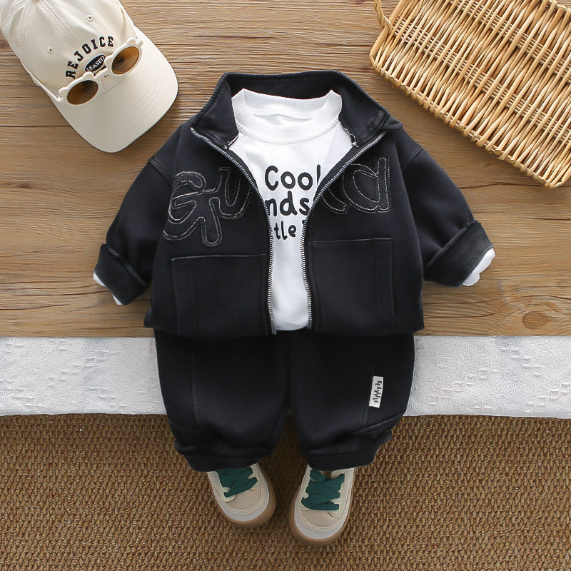 Autumn long sleeved three piece baby jacket