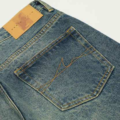 Washed denim pants