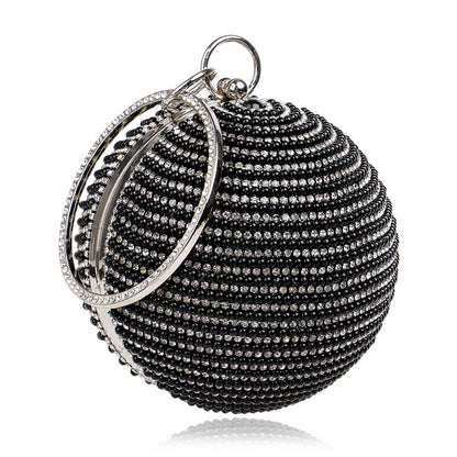 Ball Diamond Tassel Women Party Metal Crystal Clutches Evening  Wedding Bag Bridal Shoulder Handbag Wristlets Clutch