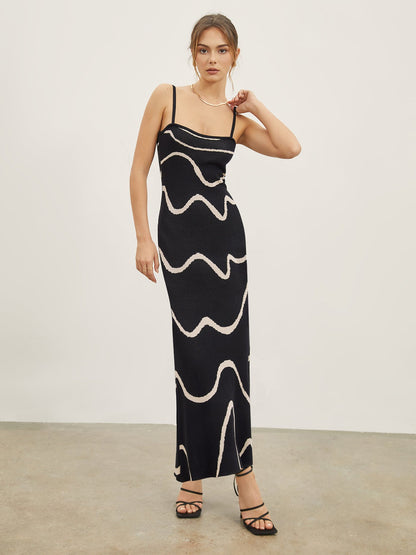 Summer style halter skirt slim striped knit sexy hip wrap dress