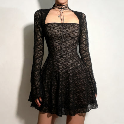 Strap slimming lace elegant style slimming short skirt