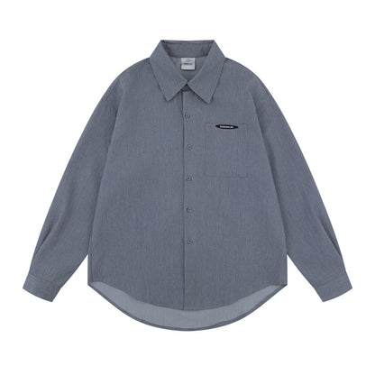 Loose solid color long sleeved shirt