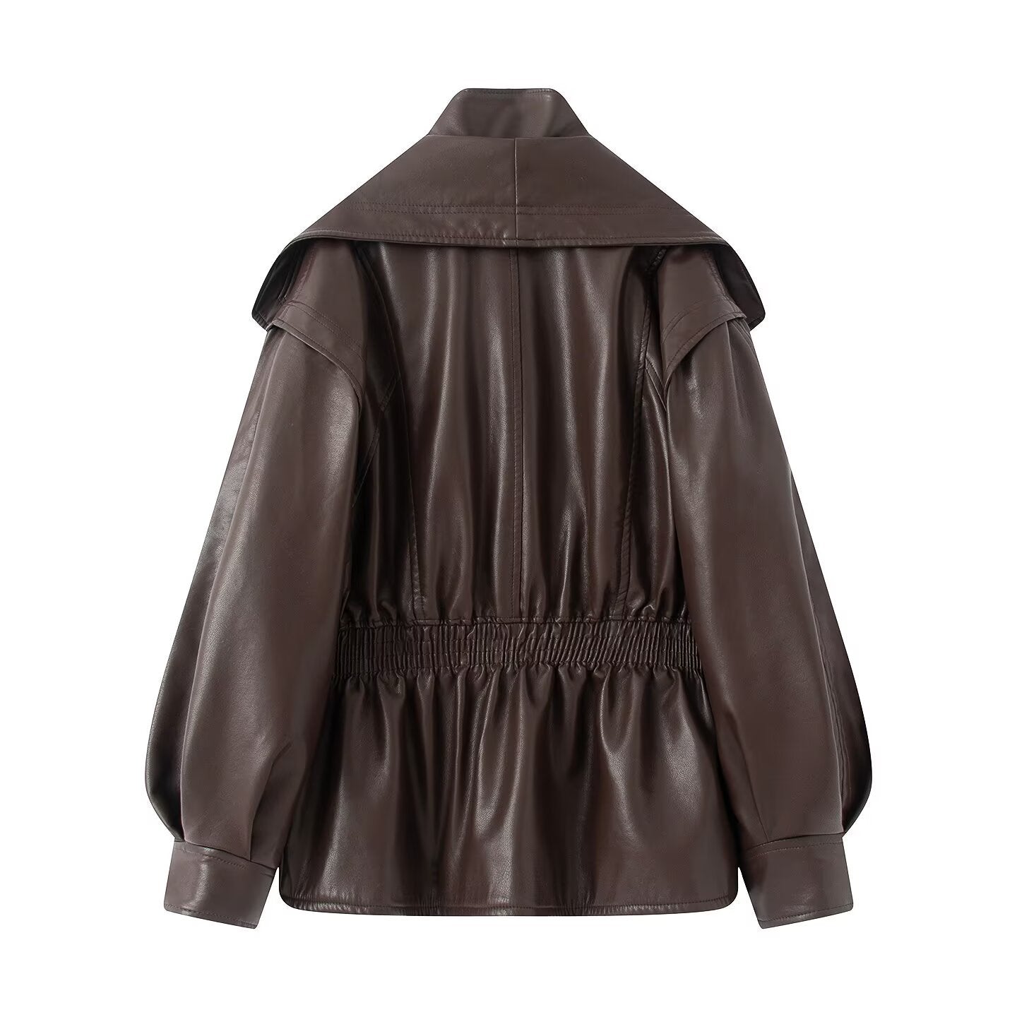 Fake leather jacket with two pieces of imitation leather