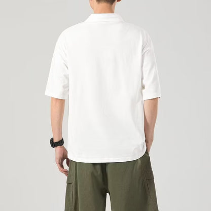 Summer minimalist lapel top polo shirt