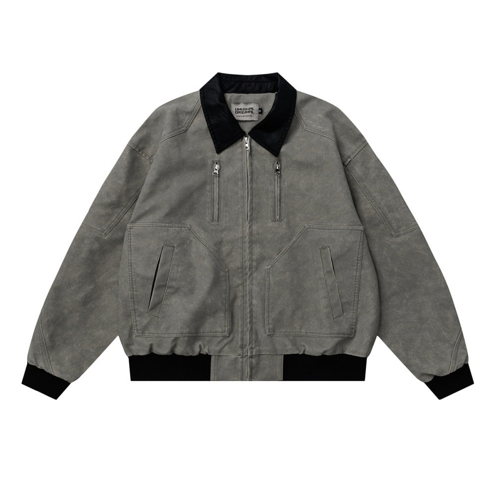 PU leather workwear jacket