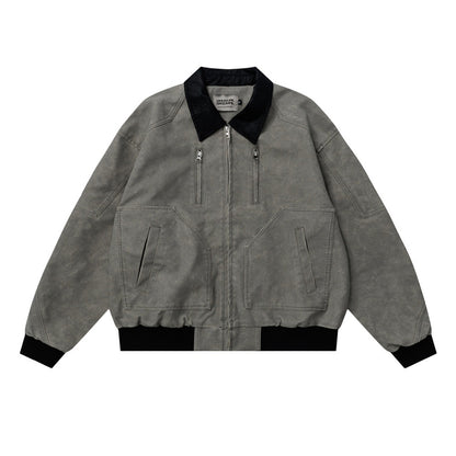 PU leather workwear jacket