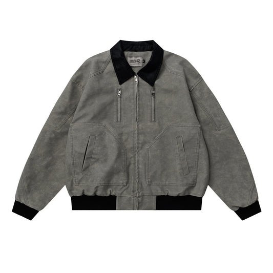 Retro jacket met rits kraag en lange mouwen voor heren