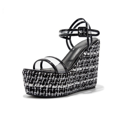 Wedge Heel Sandals Fashion New Women's Shoes Transparent Straps Platform High Heels