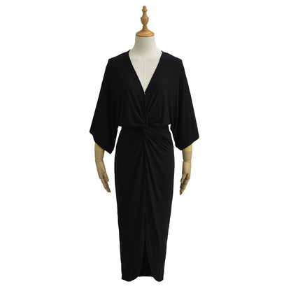 Bat sleeve dress