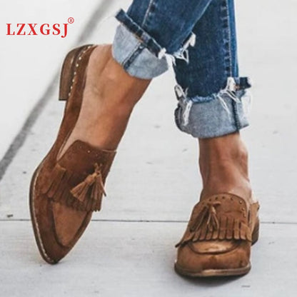 British Style Spring Summer New Low Heel Square Heel Sandals