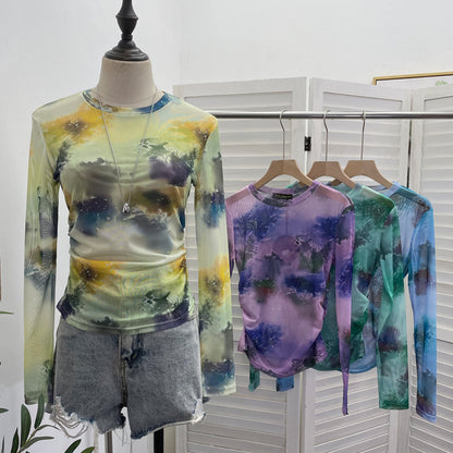 Pleated thin transparent top