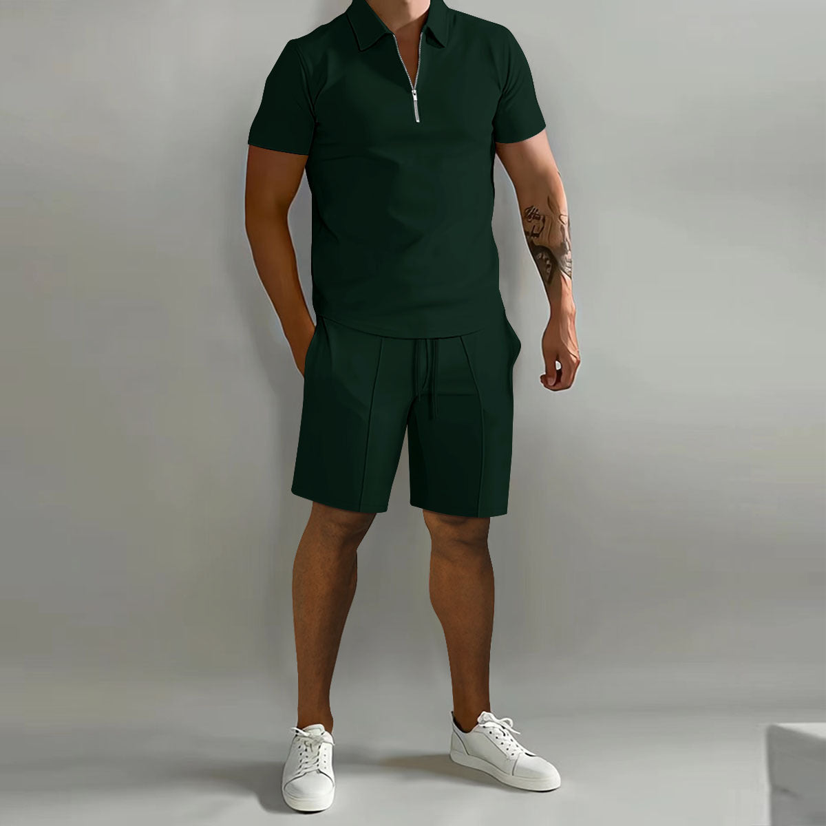 Polo casual loose short sleeved shorts sports suit