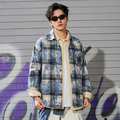Loose long sleeved versatile tie dye men's long sleeved jacket