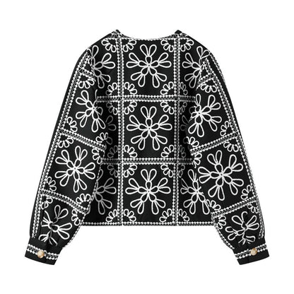 Fashion Casual Print Color-block Cotton Coat  Shorts Set