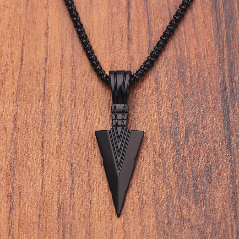 Herenketting in matzwart met pijlhanger