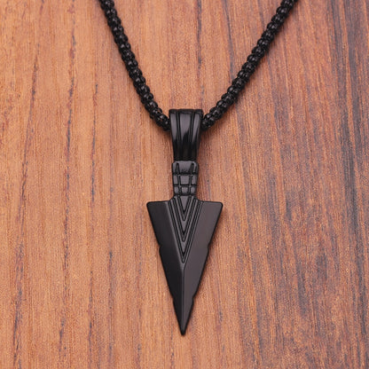 Herenketting in matzwart met pijlhanger