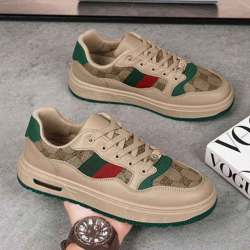 Retro ultralichte schoenen van vezelleer met rubberen buitenzool unisex