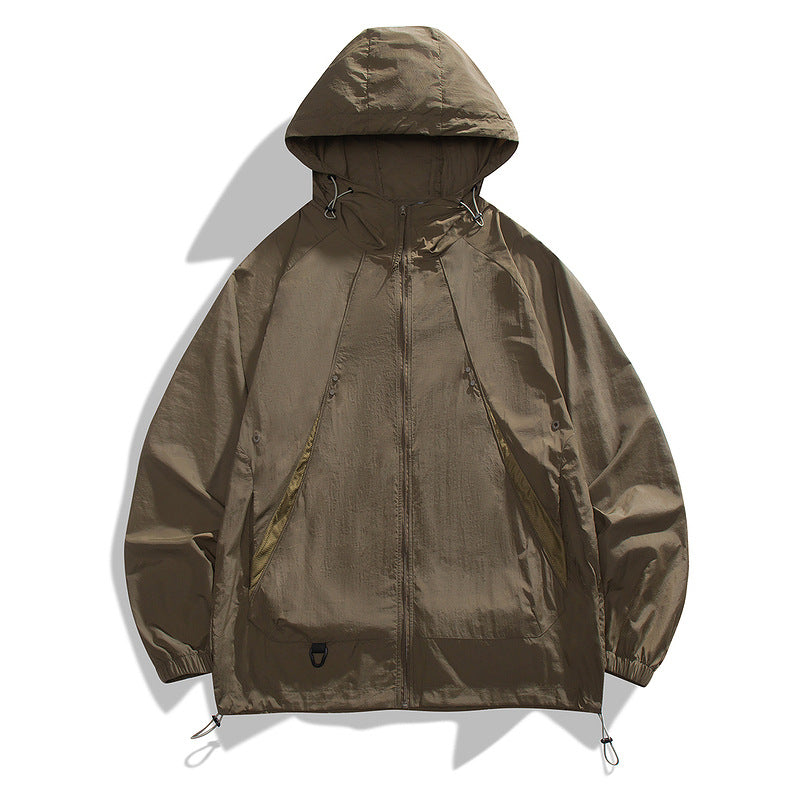 Hooded Sun Protection Jacket for Men Thin Loose Sunscreen Clothing