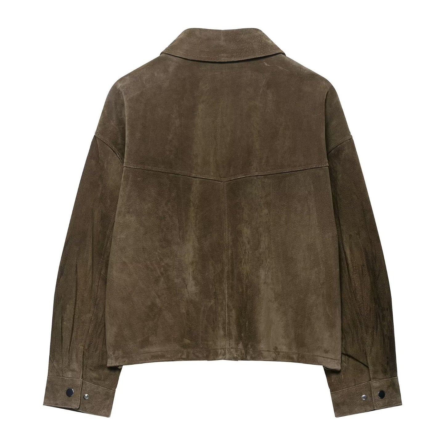 Imitation leather pilot jacket