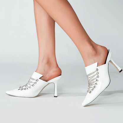Plus Size Ladies Pointed Toe High Heels Summer New Women's Shoes Stiletto Sandals